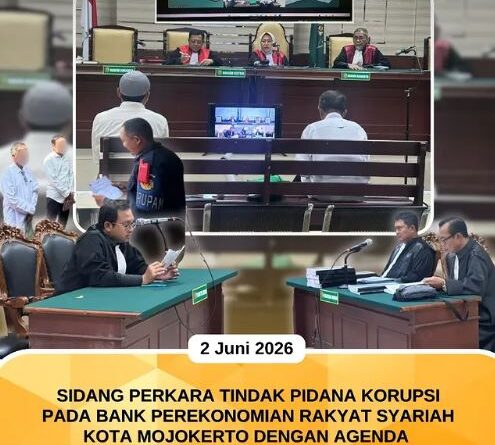 Sidang Perkara Tindak Pidana Korupsi pada Bank Perekonomian Rakyat Syariah Kota Mojokerto Pembacaan Pledoi