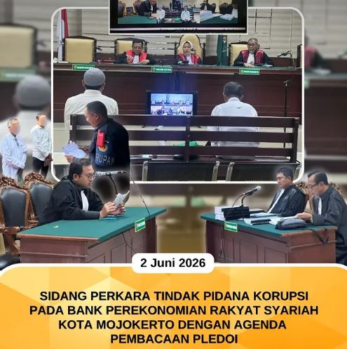Sidang Perkara Tindak Pidana Korupsi pada Bank Perekonomian Rakyat Syariah Kota Mojokerto Pembacaan Pledoi