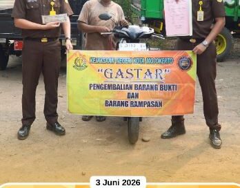 Pengembalian Barang Bukti Tim GASTAR Kejaksaan Negeri Kota Mojokerto