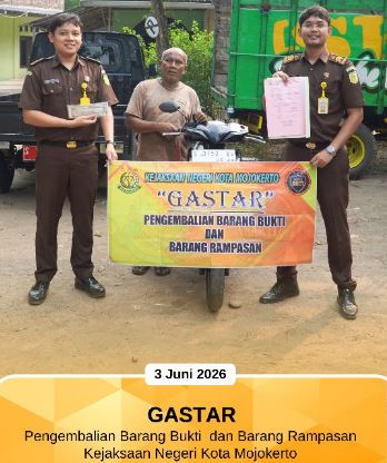 Pengembalian Barang Bukti Tim GASTAR Kejaksaan Negeri Kota Mojokerto
